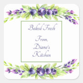 ブルーベリーウォーターカラースクラップブック スクエアシール (正面)