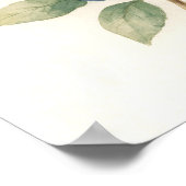 ブルーベリーウォーターカラーブランチアート ポスター (角)