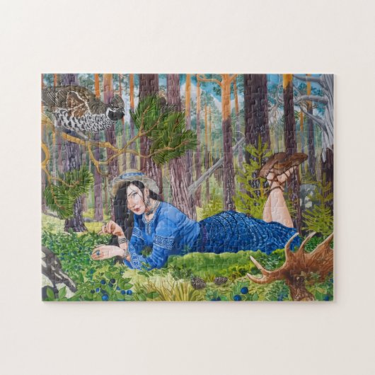 ブルーベリーウーマンジグソーパズル ジグソーパズル (横)