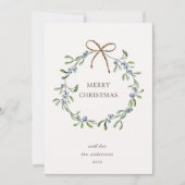 ブルーベリーエレガントリースメリークリスマスカード シーズンカード (正面)