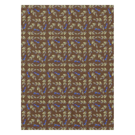 ブルーベリーオンつる植物ステム葉ズブラウンソイル テーブルクロス (正面)