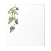 ブルーベリーオンつる植物メモ帳 ノートパッド (正面)