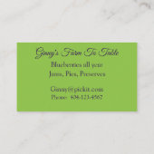 ブルーベリーオングリーンファームtoテーブル 名刺 (裏面)