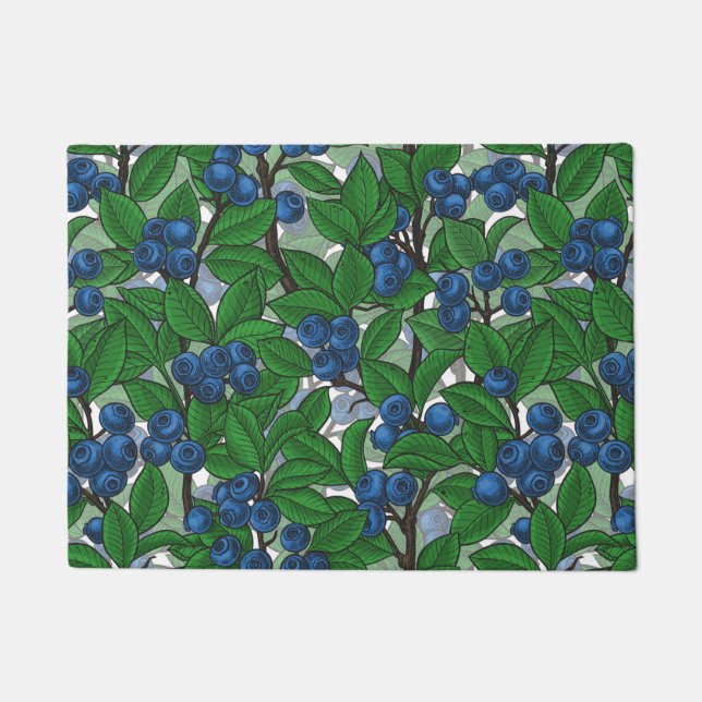 ブルーベリーオンホワイト ドアマット (正面)