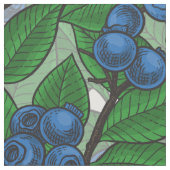 ブルーベリーオンホワイト ファブリック (クローズアップ)