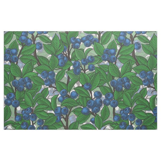 ブルーベリーオンホワイト ファブリック (ファットクウォーター)