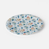 ブルーベリーカップケーキバースデーパーティーお祝い ペーパープレート (アングル)