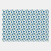 ブルーベリーカップケーキバースデーパーティーお祝い ラッピングペーパーシート (正面3)