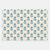 ブルーベリーカップケーキバースデーパーティーお祝い ラッピングペーパーシート (正面2)