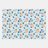 ブルーベリーカップケーキバースデーパーティーお祝い ラッピングペーパーシート (正面)