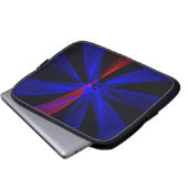 ブルーベリーカラーの抽象幾何学模様の電子機器用バッグ ラップトップスリーブ (正面下部)