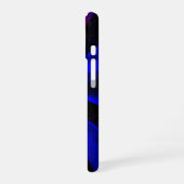 ブルーベリーカラーの抽象的幾何学柄iPhone 16ケース iPhone 16ケース (左側面)