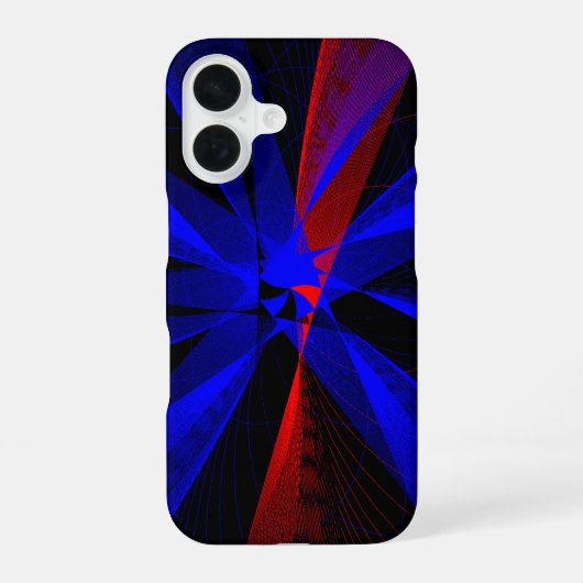 ブルーベリーカラーの抽象的幾何学柄iPhone 16ケース iPhone 16ケース (裏面)