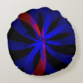 ブルーベリーカラーアクセント幾何学丸い枕 ラウンドクッション (裏面)