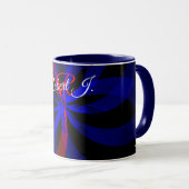 ブルーベリーカラーセンター幾何学模様マグカップ マグカップ (正面右)