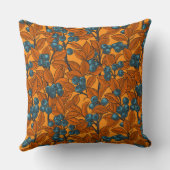 ブルーベリーガーデン、青とオレンジ クッション (裏面)