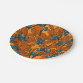 ブルーベリーガーデン、青とオレンジ ペーパープレート (アングル)