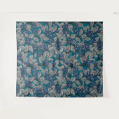 ブルーベリーガーデン、青と灰色 タペストリー (正面(横))