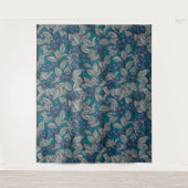 ブルーベリーガーデン、青と灰色 タペストリー (正面)