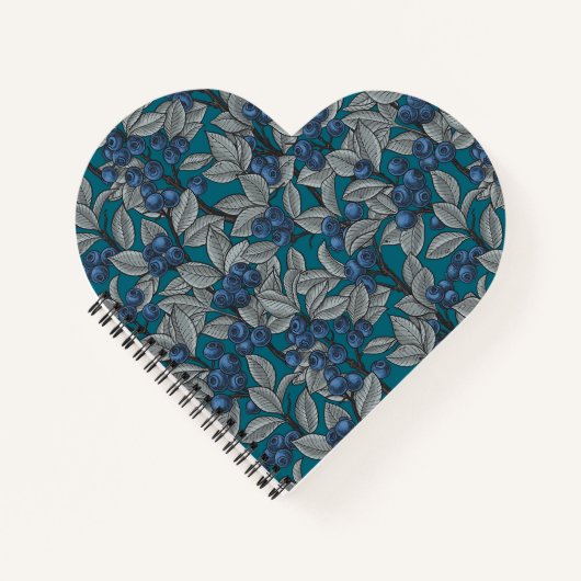 ブルーベリーガーデン、青と灰色 ノートブック (正面)