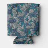 ブルーベリーガーデン、青と灰色 缶クーラー (正面)