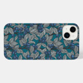 ブルーベリーガーデン、青と灰色 iPhoneケース (裏面横)