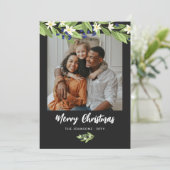 ブルーベリーグリーンリー写真メリークリスマス シーズンカード (スタンド正面)