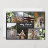 ブルーベリーグリーン写真コラージュメリークリスマス シーズンカード (正面)