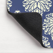 ブルーベリーサザンコテージダマスク マウスパッド (コーナー)