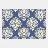 ブルーベリーサザンコテージダマスク ラッピングペーパーシート (正面)