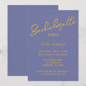 ブルーベリーサンシャインタイポグラフィバチェロレッテ 招待状 (正面/裏面)