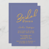 ブルーベリーサンシャインタイポグラフィブライダルシャワー 招待状 (正面/裏面)