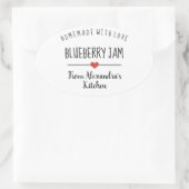 ブルーベリーシンプルジャム白い自家製の愛 楕円形シール (バッグ)