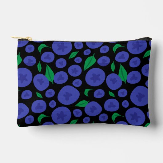 ブルーベリーシームレスパターン アクセサリーポーチ (正面)