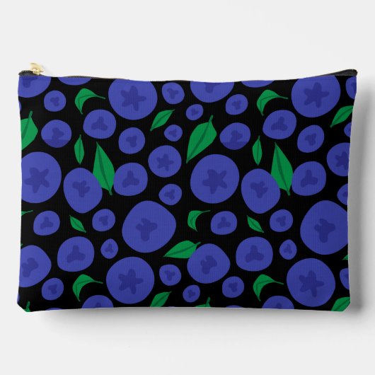 ブルーベリーシームレスパターン アクセサリーポーチ (正面)