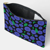 ブルーベリーシームレスパターン アクセサリーポーチ (見開き)