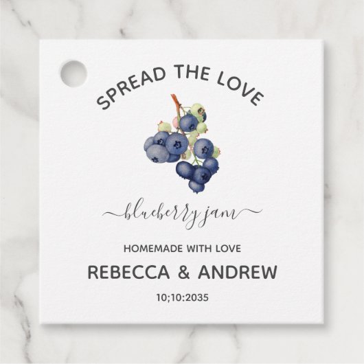 ブルーベリージャムの結婚式の引出物タグ Spread The Love フェイバータグ (正面)