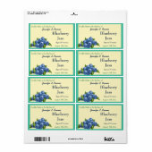 ブルーベリージャムまたは保存果実缶詰 ラベル (フルシート)