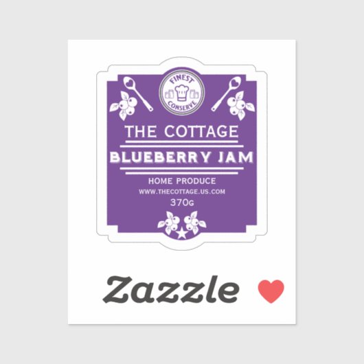 ブルーベリージャム売り シール (シート)