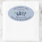 ブルーベリージャム水色フルーツキッチン 楕円形シール (バッグ)