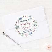 ブルーベリージャム缶詰ラベルを保存 ラウンドシール (封筒)