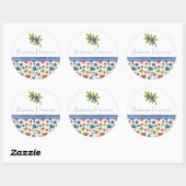 ブルーベリージャム缶詰ラベル ラウンドシール (シート)