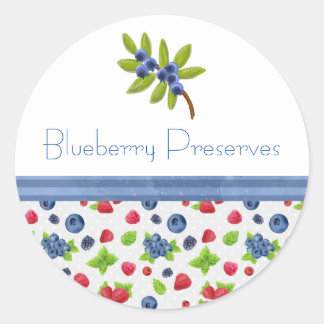 ブルーベリージャム缶詰ラベル ラウンドシール