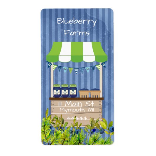 ブルーベリージャム缶詰ラベル ラベル (正面)