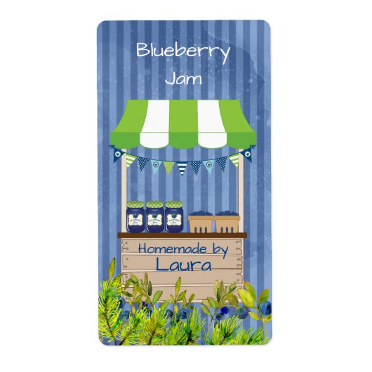 ブルーベリージャム缶詰ラベル ラベル (正面)