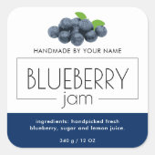 ブルーベリージャム製品ラベルシール包装 スクエアシール (正面)
