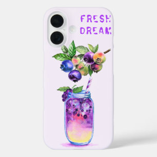 ブルーベリージューカッコいいス飲料 – サマーカクテル iPhone 16ケース