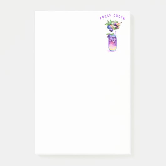 ブルーベリージュースカッコいい飲料 ポストイット (正面)