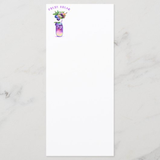 ブルーベリージュース飲料フルーツパーティーメニュー メニュー (裏面)