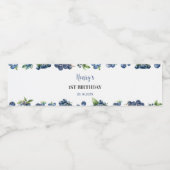 ブルーベリースイーツ誕生日ウォーターボトルラベル ペットボトルラベル (シングルラベル)